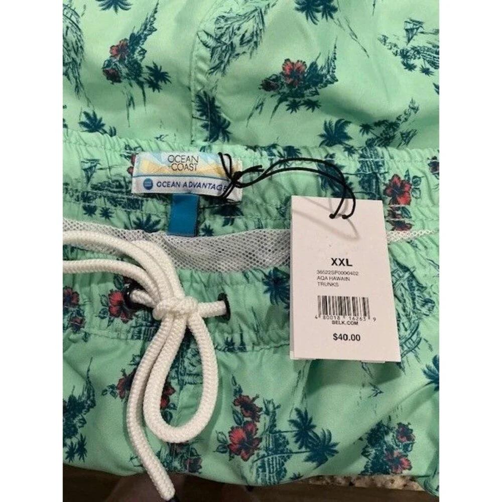 Ocean Coast Ocean Advantage Swim Trunks Sz XXL AQA Hawaiin Color